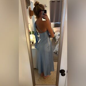Hello Molly Sky Blue One-Shoulder Dress